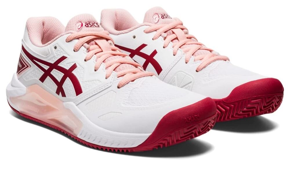 ASICS Gel-Challenger 13 Clay Women's Tennis Shoes,White/Cranberry, US 9.5 M